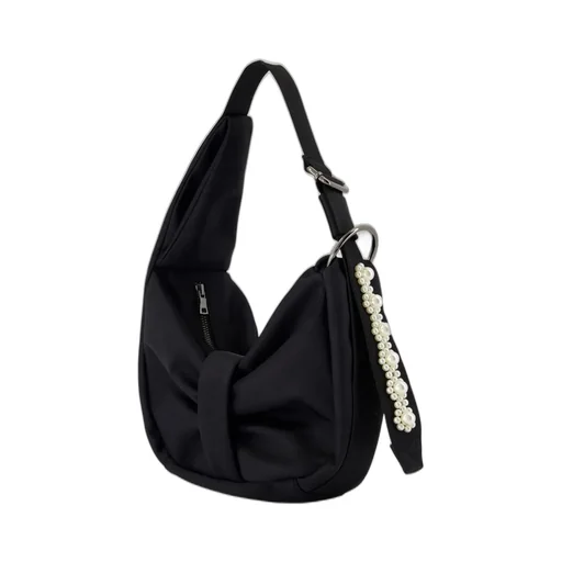 Hobo Bag With Pearl Embellishment