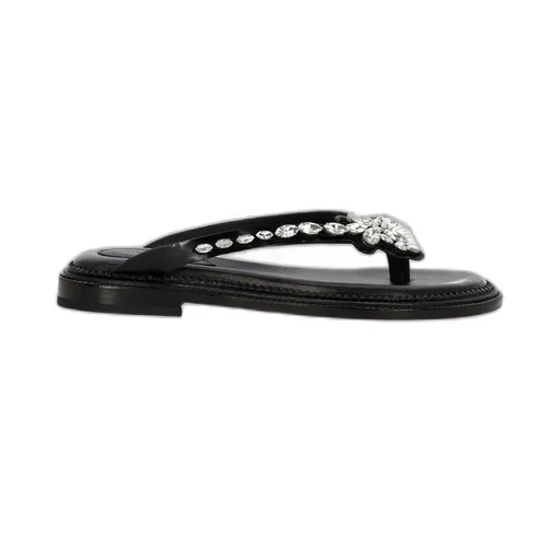 Thong Sandals With Crystal Embellishment