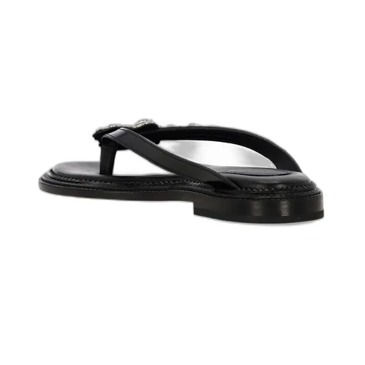 Thong Sandals With Crystal Embellishment