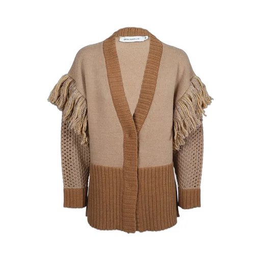 Cardigan With Fringe And Crochet Sleeves