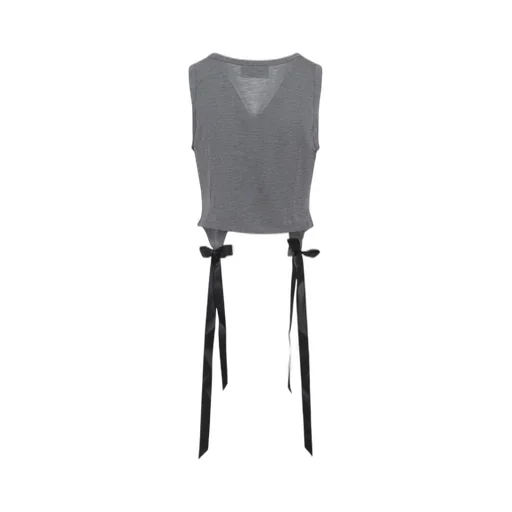 Sleeveless Top With Tie Detail