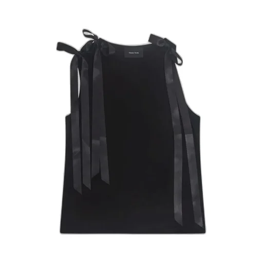 Sleeveless Top With Ribbon Ties
