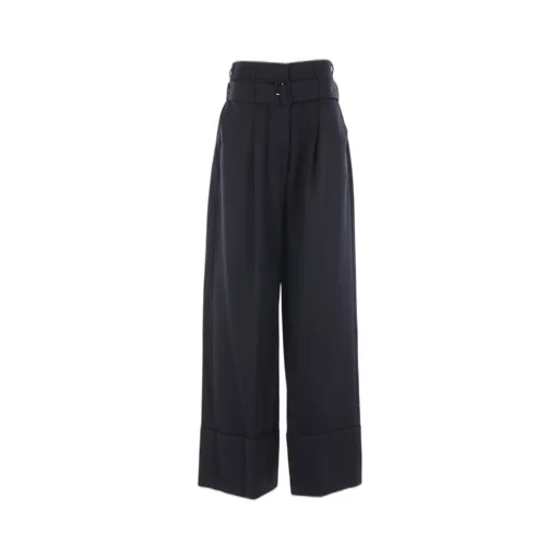 Wide-Leg Belted Trousers
