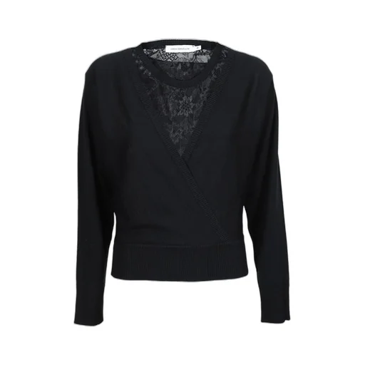 Wrap Cardigan With Lace Inset