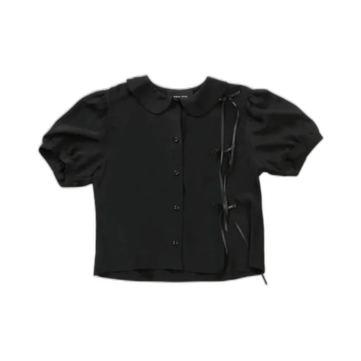 Short Sleeve Button-Up Blouse