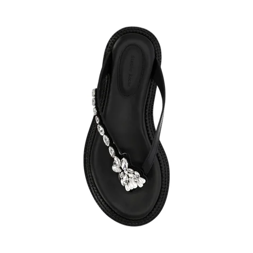 Thong Sandals With Crystal Embellishment