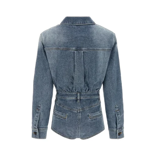 Denim Playsuit Embellished With Crystals