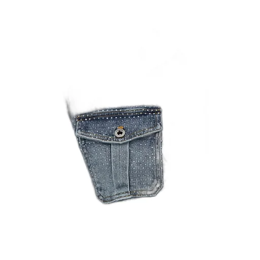 Denim Playsuit Embellished With Crystals