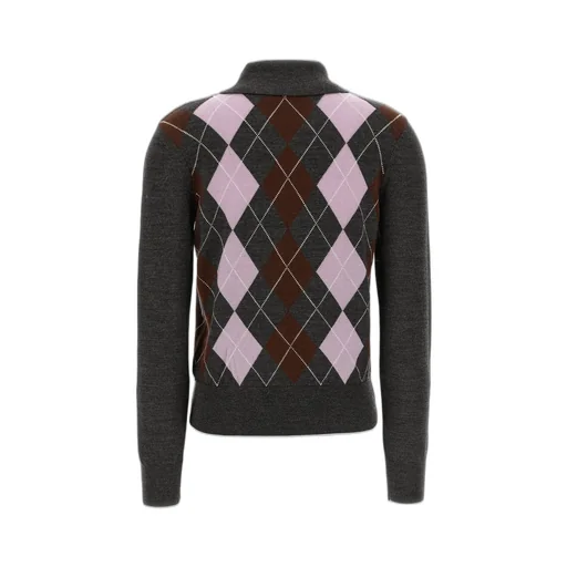 Argyle Knit Polo Sweater
