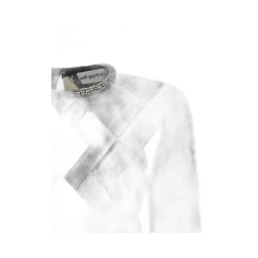 Argyle Knit Sweater With Embellished Collar