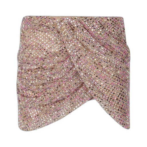Sequined Draped Mini Skirt