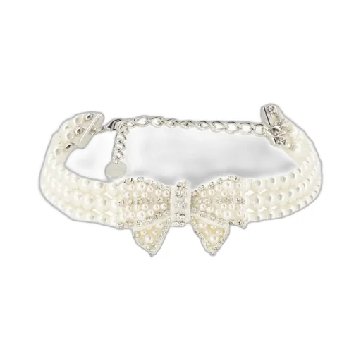 Pearl Choker Necklace With Bow