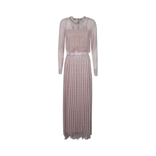 Pleated Lace Maxi Dress