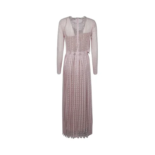 Pleated Lace Maxi Dress