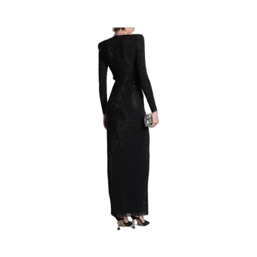 Sequined Gown With Cutout And Draping