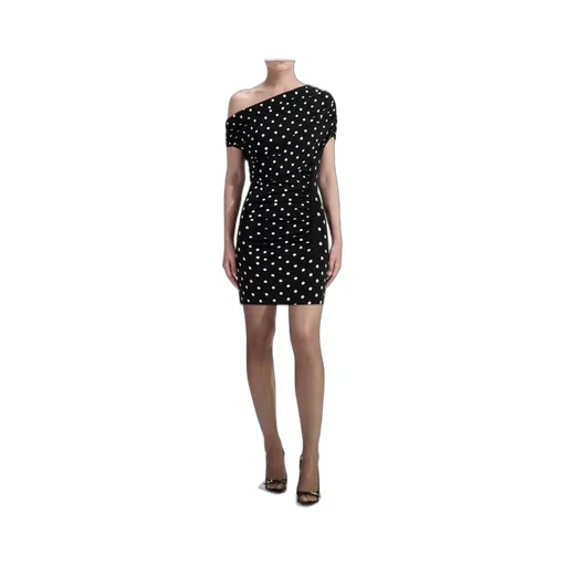 One-Shoulder Polka Dot Dress