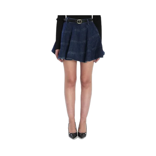Denim Tiered Mini Skirt