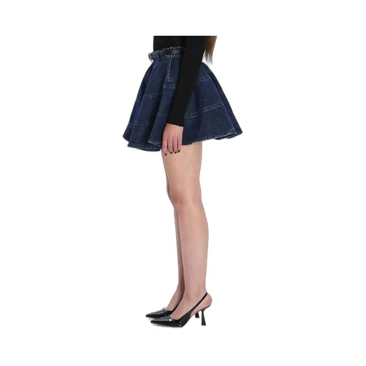 Denim Tiered Mini Skirt