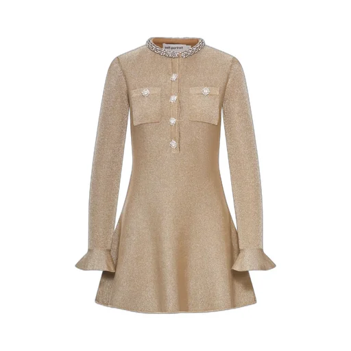 Sparkling Mini Dress With Embellished Collar