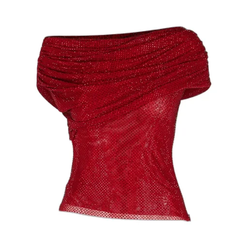 Draped Embellished Top