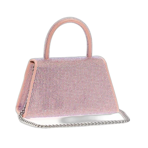 Rhinestone Bow Top Handle Bag