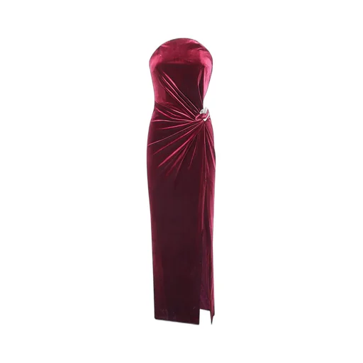 Velvet Strapless Gown