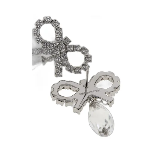 Bow Earrings With Crystal Drop