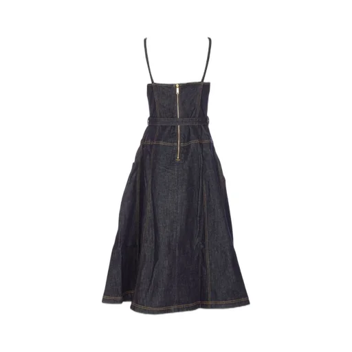 Denim Bustier Midi Dress