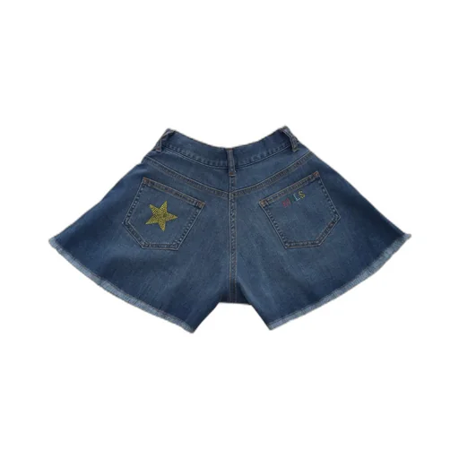 Monnalisa Star-Embellished Denim Shorts