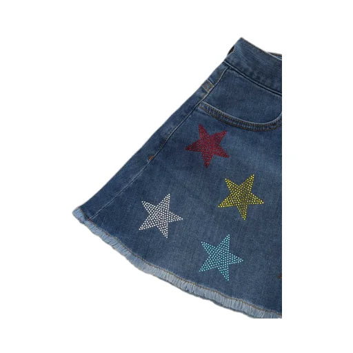 Monnalisa Star-Embellished Denim Shorts