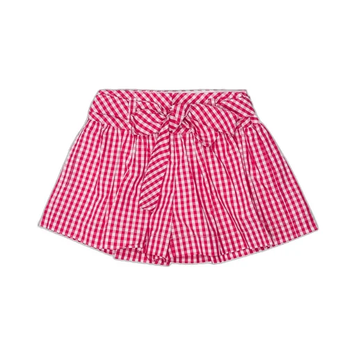 Monnalisa Bow Detailed Checked Shorts