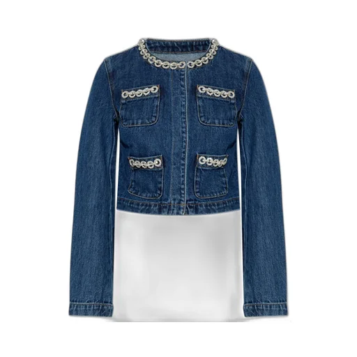 Denim Jacket With Embellished Trim