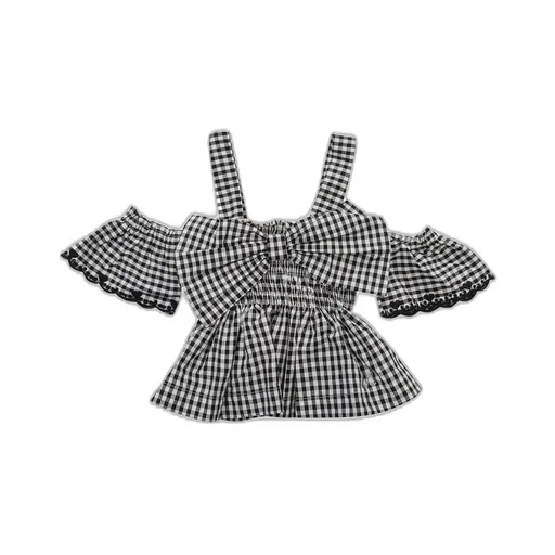 Monnalisa Bow-Detailed Checked Blouse