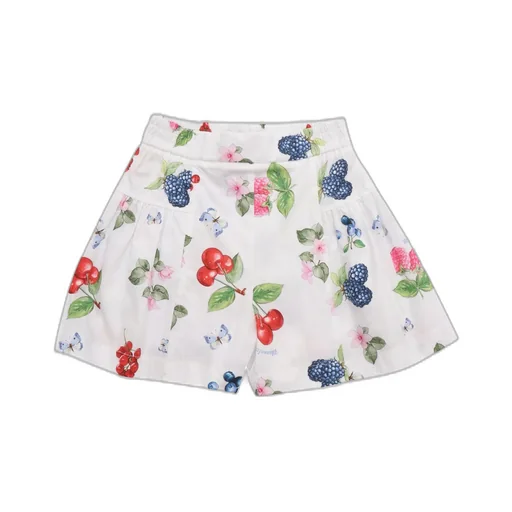 Monnalisa Fruit-Printed Pleated Shorts