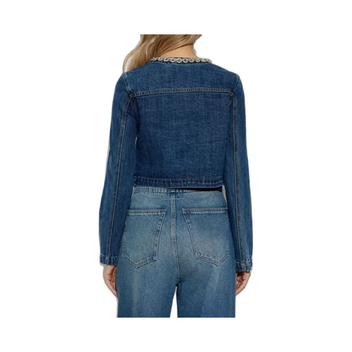 Denim Jacket With Embellished Trim