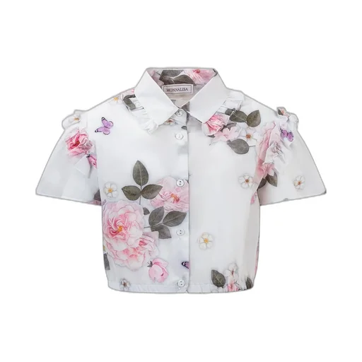Monnalisa Floral Muslin Shirt