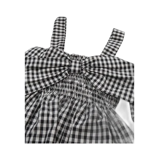 Monnalisa Bow-Detailed Checked Blouse