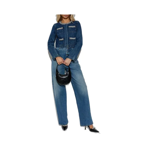 Denim Jacket With Embellished Trim