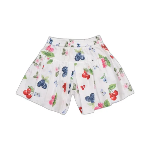 Monnalisa Fruit-Printed Pleated Shorts