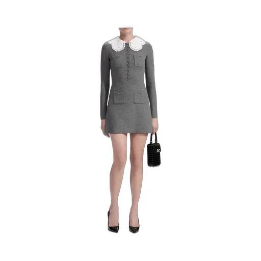 Knit Dress With Peter Pan Collar
