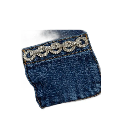 Denim Jacket With Embellished Trim
