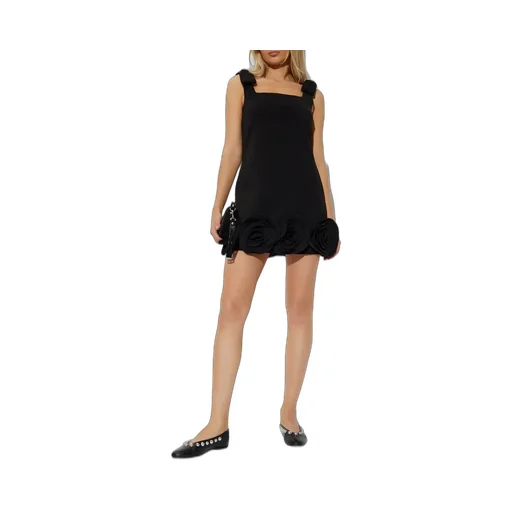 Mini Dress With Rose Appliqué