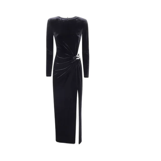 Velvet Maxi Dress With Cut-Out Detail