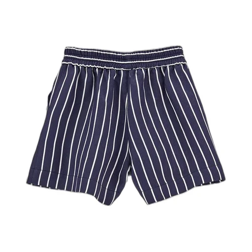 Monnalisa Logo-Plaque Vertical-Striped Shorts
