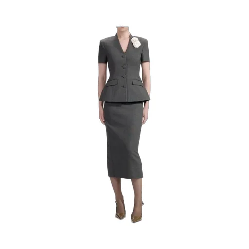 Peplum Jacket And Pencil Skirt Set