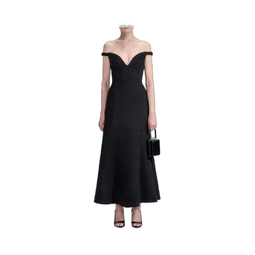 Off-The-Shoulder V-Neck Gown