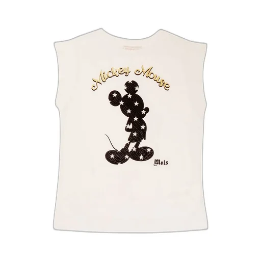 Monnalisa Mickey-Printed Crewneck T-Shirt