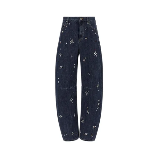 Embellished Wide-Leg Jeans