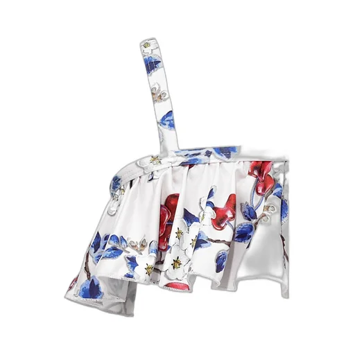 Monnalisa Floral-Printed Ruffled Stretched Bikini Set