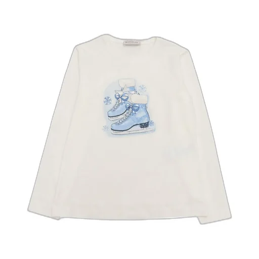Monnalisa Skates-Printed Crewneck T-Shirt